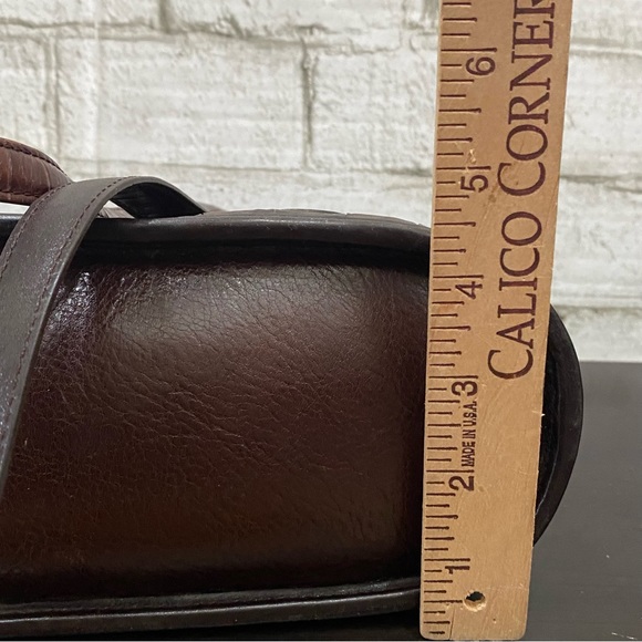 Vintage BRIGHTON Mahogany Brown Leather Woven Double Handle Strap Shoulder Bag - Picture 13 of 16